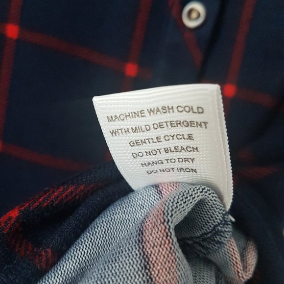 Eden & Olivia Dark Blue/Red Button Down Shirt, S - Picture 6 of 8